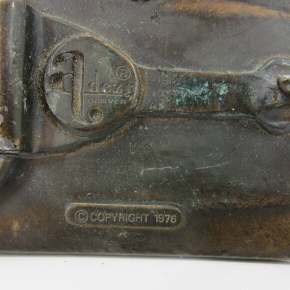 adezy Denver Kenworth Raised Logo Brass Belt Buckle Copyright 1976 - Picture 4 of 6